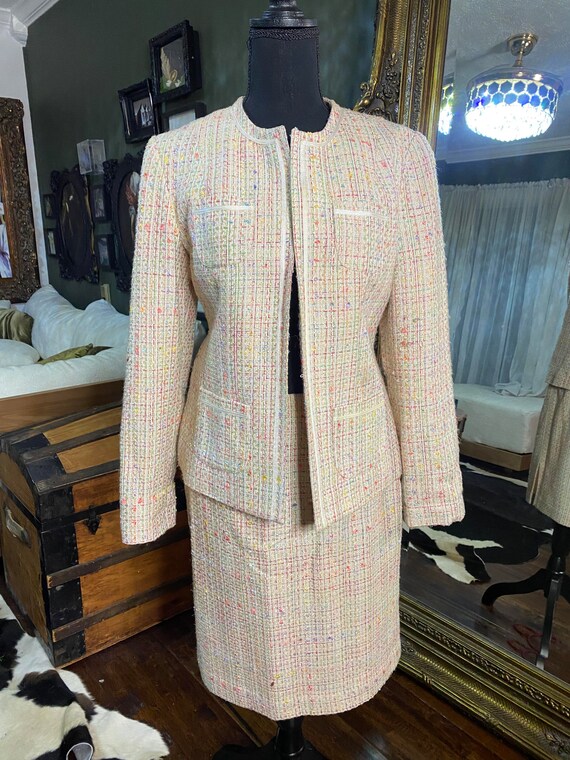 Laura Scott Size 6 Rainbow Women's Tweed Suit