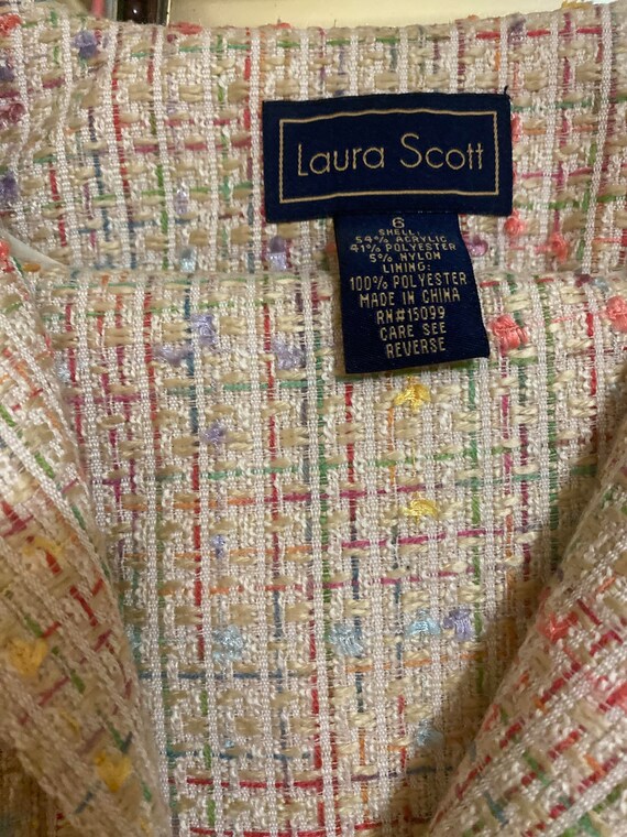 Laura Scott Size 6 Rainbow Women's Tweed Suit - image 3