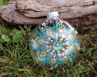 teal gold mandala glass bulb ornament teal mandala ornament mandala ornament gold mandala ornament dot mandala ornament mandala gift - Teal Christmas Ornaments teal gold mandala glass bulb ornament teal mandala ornament mandala ornament gold mandala ornament dot mandala ornament mandala gift - Teal Christmas Ornaments