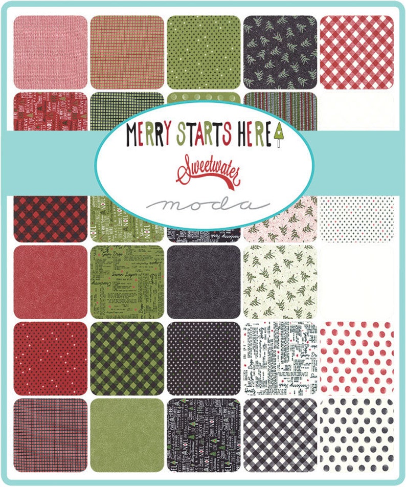 Merry Starts Here Fat Eighth Bundle Moda Fabrics Moda Fat Eighth Bundle 31 pieces Fabric Bundle Sweetwater