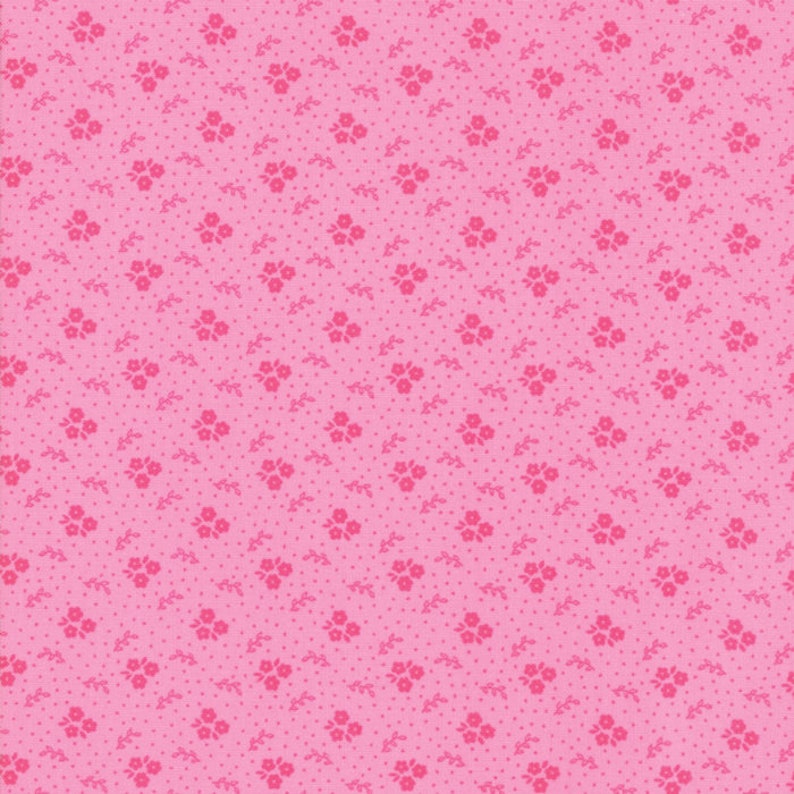 END OF BOLT 2 yd Pink Trio Blooms Fabric Moda Fabric 7 Kristyne Czepuryk Guest Room Fabric Flower Fabric Floral Fabric