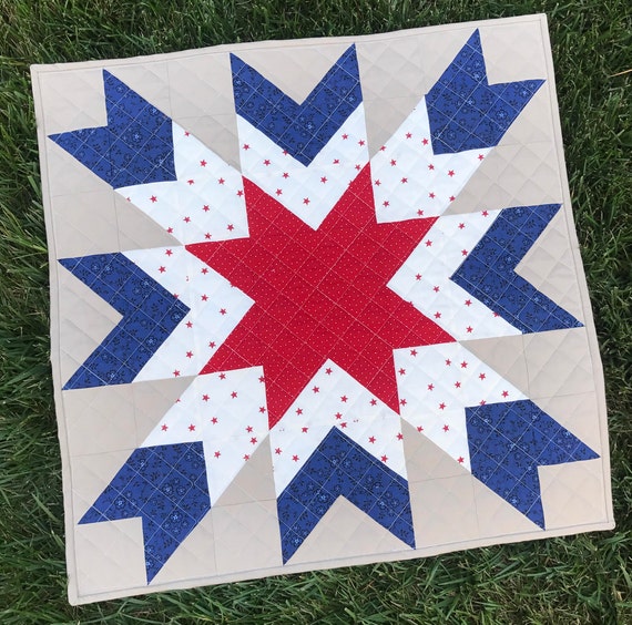 Christmas Star Barn Quilt Pdf Quilt Pattern Beginner Quilt Etsy