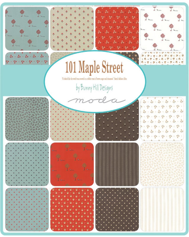 Green Dots Fabric Fall Fabric 101 Maple Street Fabric Autumn Fabric Moda Fabric FAT EIGHTH Bunny Hill Designs