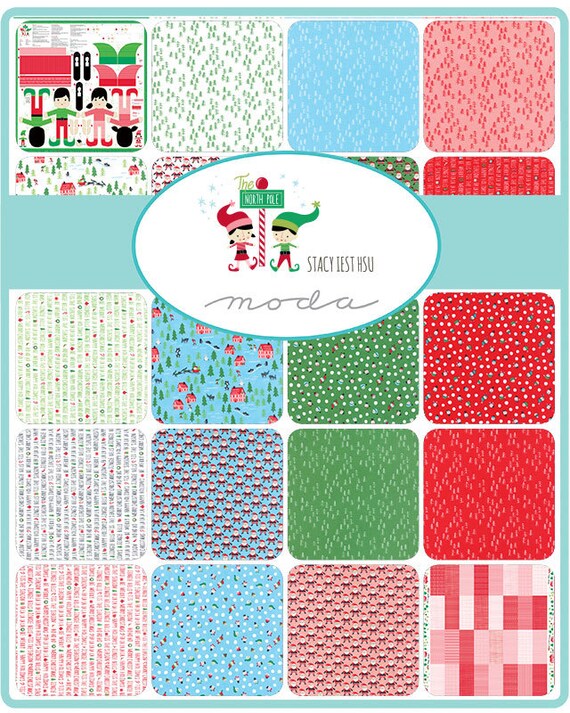 The North Pole Christmas border fabric by Stacy Kai Hsu for Moda Fabrics/Cotton/Sold by the half yard/OOP