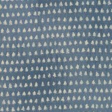 Janet Clare Fabric Christmas Fabric Moda Fabric Wintertide Fabric Sold by the Half Yard Blue Trees Fabric