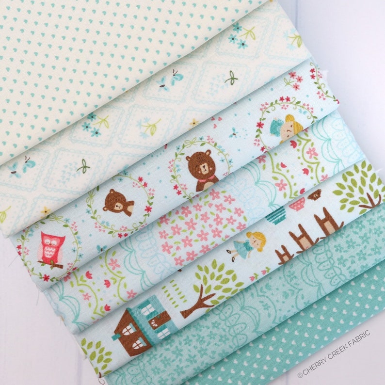 Moda Fabric Bundle Half Yard Bundle Moda Fabrics Home Sweet Home Blue Half Yard Bundle 7 pieces Stacy Iest Hsu