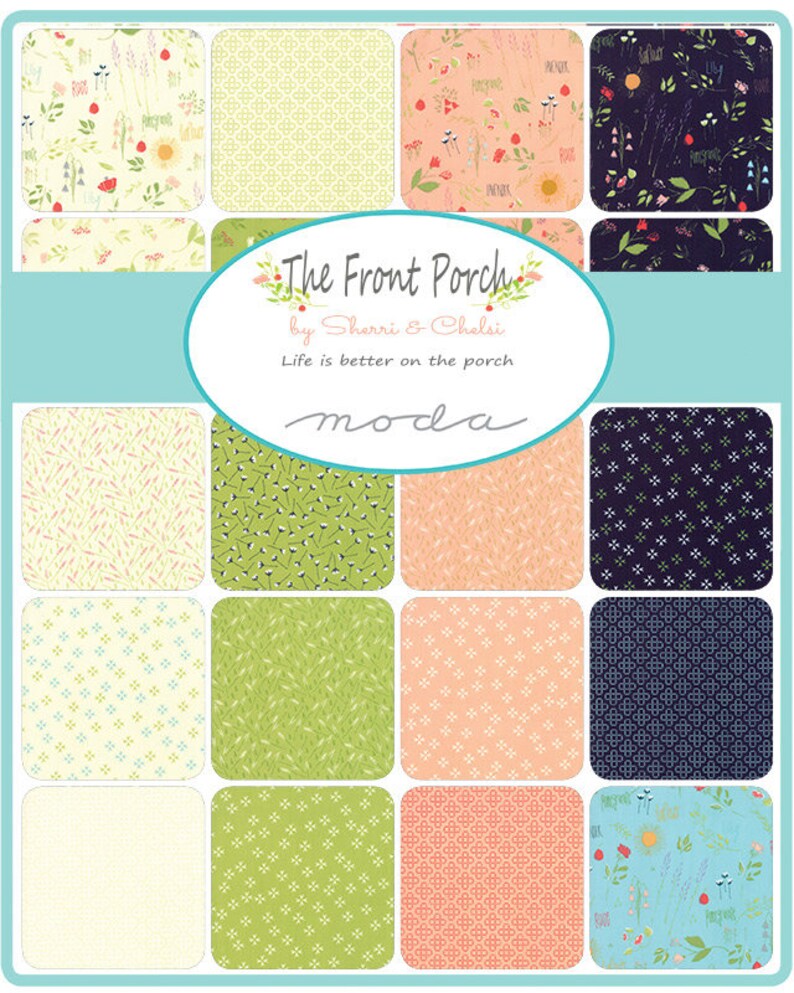 11 Pomegranate Florets Porch Fabric The Front Porch Fabric Sherri /& Chelsi End of Bolt 3 yd CLEARANCE