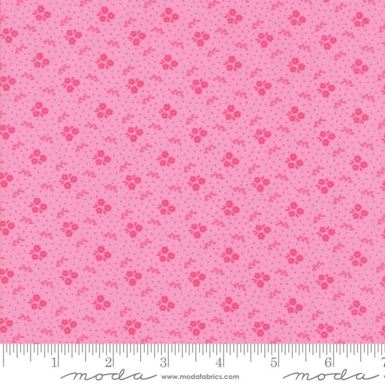 END OF BOLT 2 yd Pink Trio Blooms Fabric Moda Fabric 7 Kristyne Czepuryk Guest Room Fabric Flower Fabric Floral Fabric