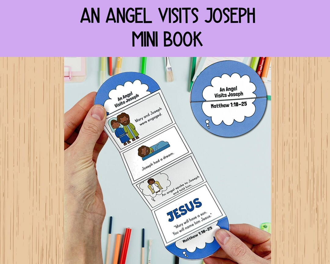 Joseph Mini Book An Angel Visits Joseph Mini Book, Matthew 1, Angel Appears to Joseph in ...