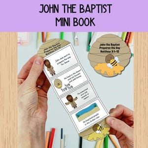 Johannes der Täufer Mini-Buch, Johannes der Täufer bereitet den Weg, Biblische Geschichte aus Matthäus 3, Sonntagsschule oder Bibelunterricht