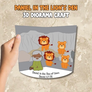 Daniel in the Lion's Den 3D Craft, Diorama Craft, Sunday School, Bible Class Activity, Children's Church Craft, Daniel 6