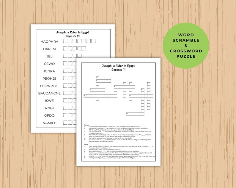 Joseph, A Ruler in Egypt Activity Pages, Sunday School Activities ...