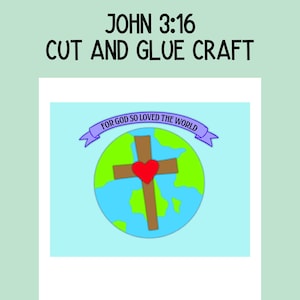 John 3:16 Craft, God So Loved the World Activity, Bible Story Craft, Sunday School Activity, Printable Mini Book, Old Testament Bible Story
