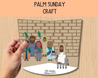 Palm Sunday 3D Craft, Jesus Enters Jerusalem Craft, Sunday School, Bible Class Activity, Holy Week Craft