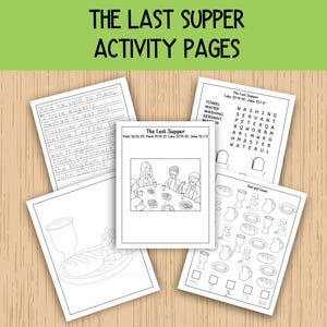 The Last Supper Activity Pages, Holy Week Activities, Maundy Thursday, Sunday School Activities, Bible Class Lesson Pages, Children&#39;s Church