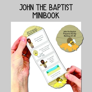 John the Baptist Minibook, John the Baptist Prepares the Way, Bible Story from Matthew 3, Sunday School or Bible Class Craft Activity