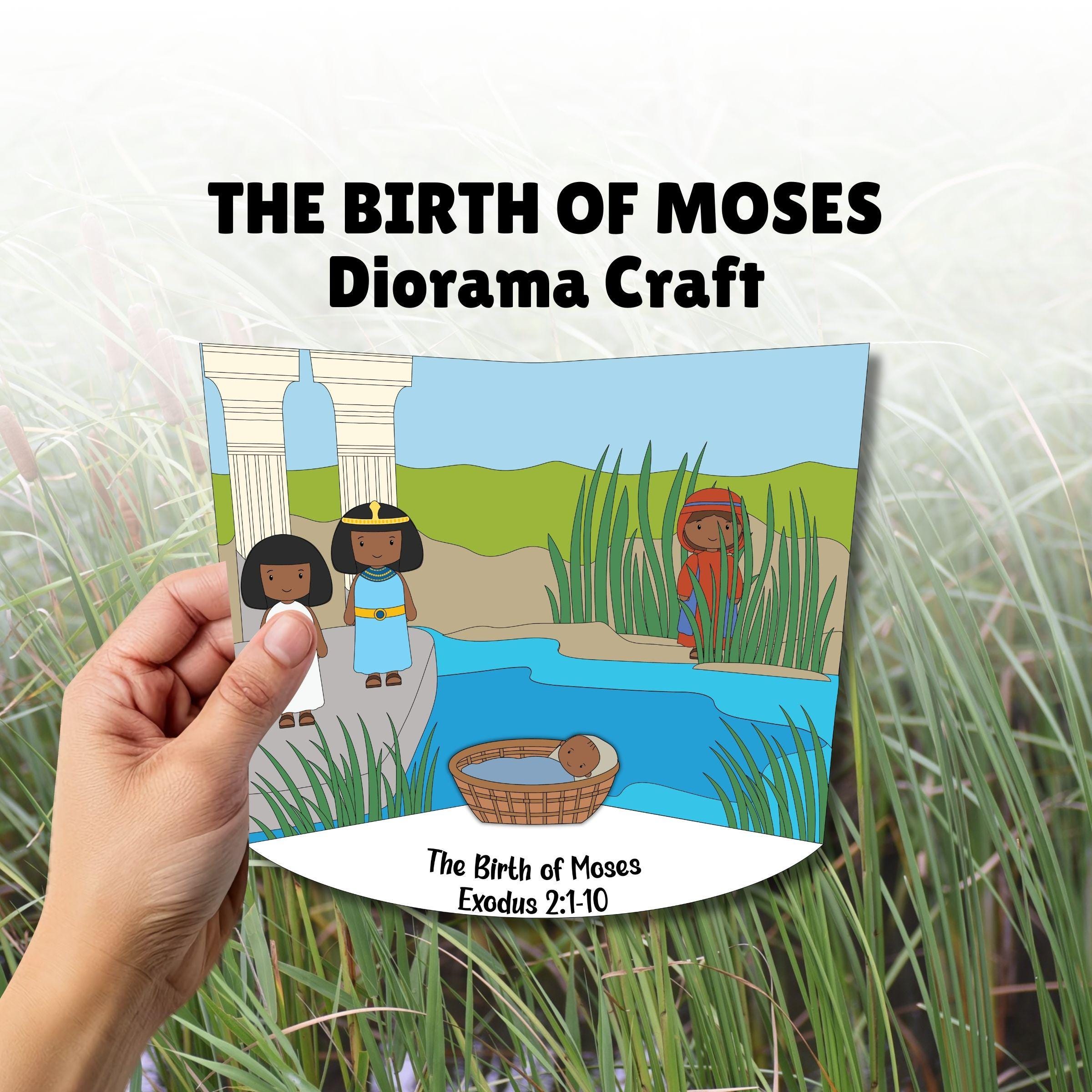 Baby Moses Craft for Kids, Birth of Moses Cut and Paste Craft, Exodus 2 ...