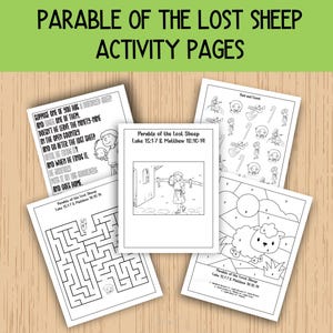 Parable of the Lost Sheep Activity Pages, Sunday School Activities, Bible Class Lesson Pages, Children&#39;s Church
