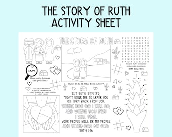 Die Geschichte von Ruth Aktivitätsblatt, Kinderkirche, Bibelaktivitäts-Tischset für Sonntagsschule, Bibelklasse und Homeschool