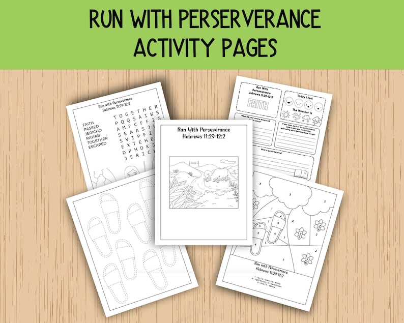 Run With Perseverance Activity Pages, Hebrews 11, Sunday School ...