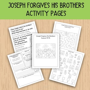 Joseph Forgives His Brothers Activity Pages, Sunday School Activities ...