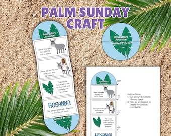 Palm Sunday Craft, Jesus Enters Jerusalem Craft, Surprise Fold, Mini Book, Sunday School, Holy Week Craft