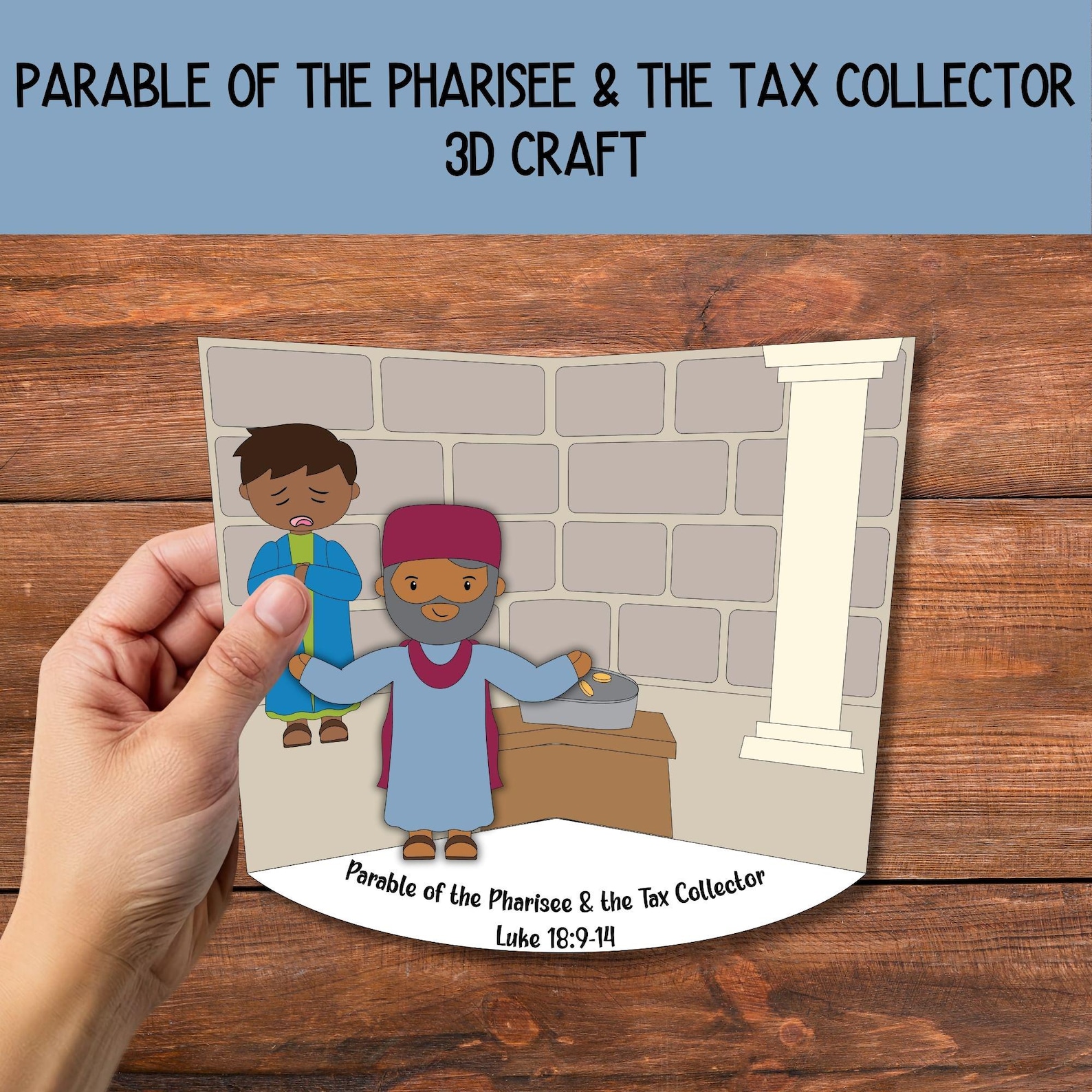 The Pharisee & the Tax Collector 3D Craft, Diorama Craft, Sunday School ...