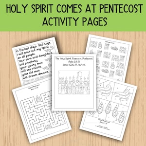 Pentecost Activity Pages, Holy Spirit Comes at Pentecost, Sunday School Activities, Bible Class Lesson Pages, Children's Church