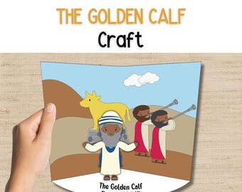 Artisanat de Moïse et le veau d'or, église pour enfants, école du dimanche, cours biblique