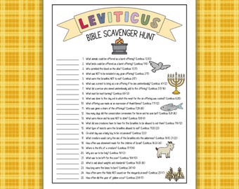 Chasse au trésor de la Bible Lévitique, jeu-questionnaire Lévitique imprimable, jeu-questionnaire sur l'étude de la Bible, église pour enfants, école du dimanche