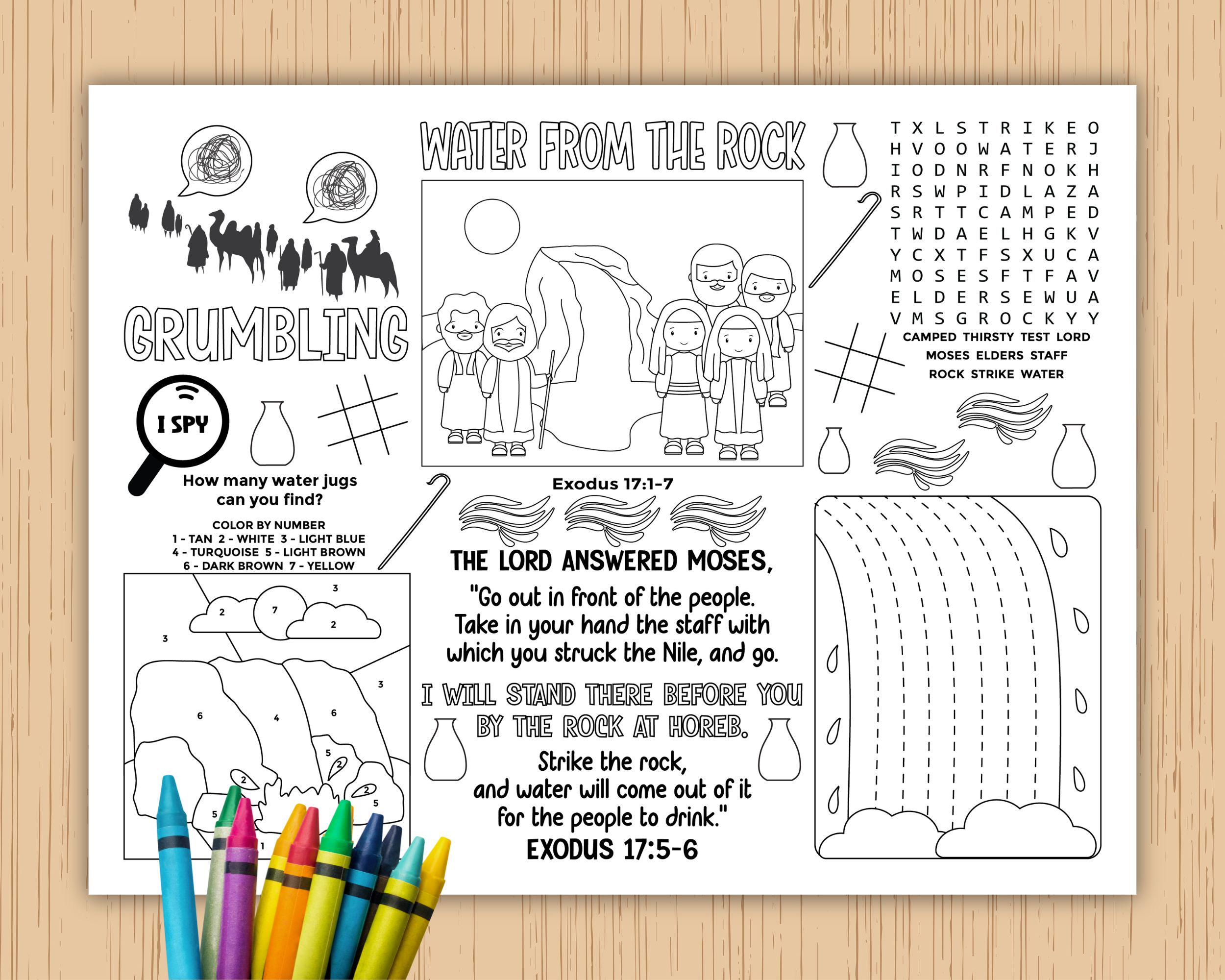 Jesus Rocks Activity Water From the Rock Activity Sheet, Lord Provides Water, Moses in the ...