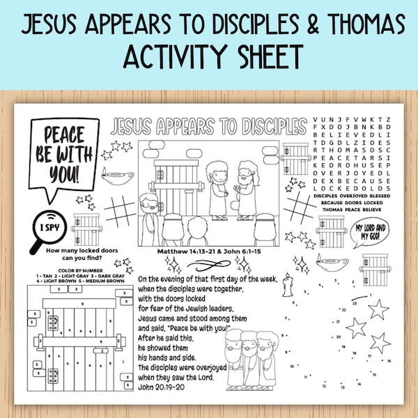 Jesus Appears to the Disciples Craft - Etsy