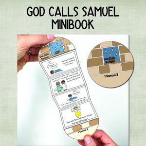 God Calls Samuel, Bible Story Craft, Sunday School Activity, Printable Mini Book, Old Testament Bible Story
