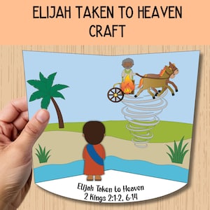 Elijah Taken to Heaven 3D Craft, Sunday School, Bible Class Activity, Children&#39;s Church Craft, Easy Coloring Craft, 2 Kings 2:1-2, 6-14