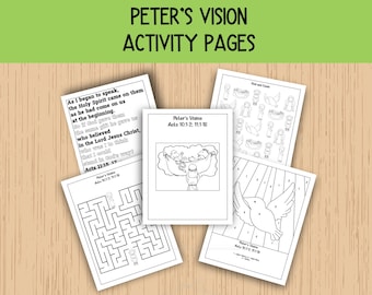 Peter&#39;s Vision Activity Pages, Cornelius and Peter, Peter Reports to the Church, Sunday School Activities, Bible Class Lesson Pages