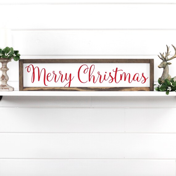 Merry Christmas Sign Christmas Signs Wood Rustic Christmas | Etsy