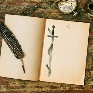 Sword and Feathers Grimoire, Embellished borders, Journal pages.