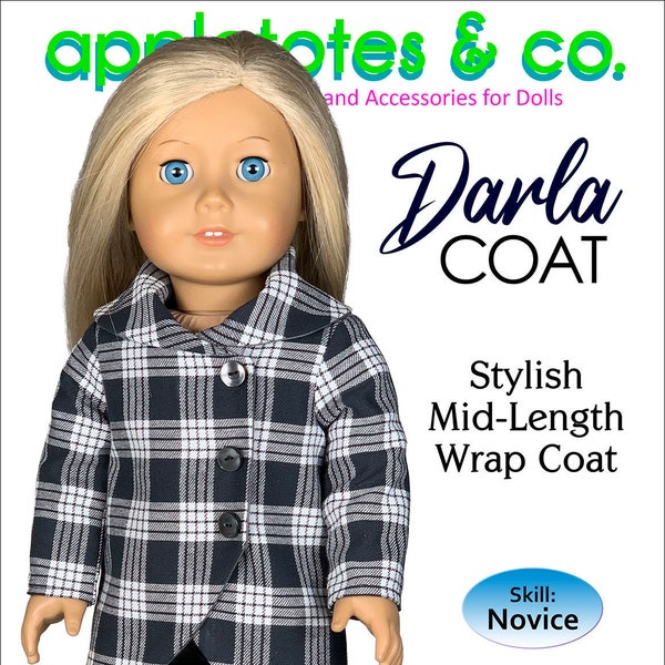 Darla Coat Sewing Pattern for 18 inch Doll - Jacket Clothes PDF Sewing Pattern for American Girl - 18" Doll Clothes