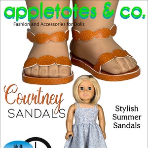 18 Inch Doll Strappy Courtney Sandals No-Sew 18 Inch Doll Pattern for American Girl Dolls - 18" Doll Shoes Pattern