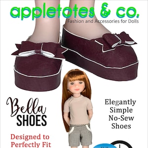 No Sew 15&quot; Inch Doll Shoes Pattern - Ruby Red Patterns - No-Sew Bella Shoes Ruby Red Fashion Friends™ Pattern FREE Bonus Patterns