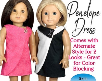 Penelope Dress PDF Pattern for 18" American Girl Dolls doll dress by Appletotes & Co.