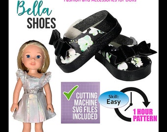 14" Doll Shoes SVG Pattern: Bella Ballerina Flats, No Sew (PDF Pattern)