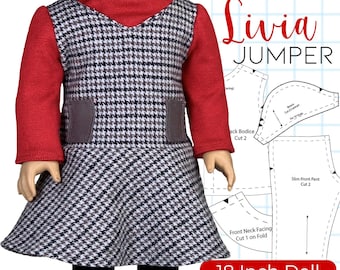 18 Inch Doll Jumper Dress Sewing Pattern: Fall/Winter Style (PDF Pattern)