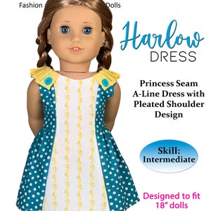 Pleated Doll Dress PDF Sewing Pattern for 18&quot; Dolls
