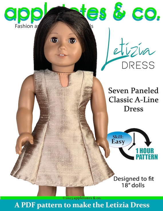 18 Inch Doll Dress PDF Sewing Pattern: Letizia A-Line
