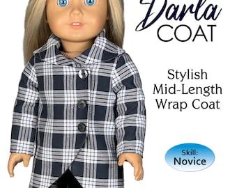 Doll Coat Sewing – 18 Inch Doll, Mid-Length Wrap (PDF Pattern)