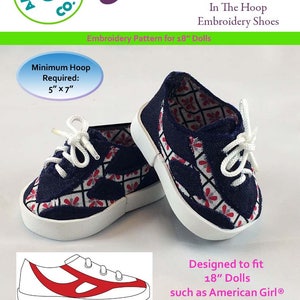 ITH Taylor Sneakers Tennis shoes Embroidery Pattern  Dolls Pattern for Our Generation 18" Dolls PDF pattern FREE Bonus patterns