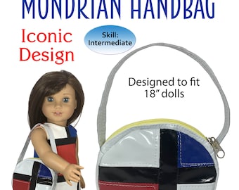 Mondrian Handbag Sewing Pattern: 18" Doll Purse (PDF Pattern)