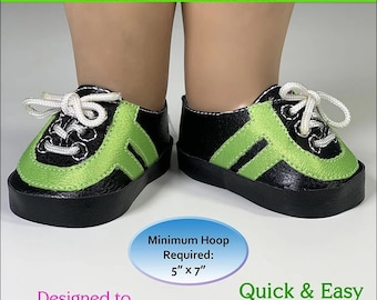 Sydney Leather Sneakers ITH Embroidery Pattern for 18" Dolls (PDF Pattern)