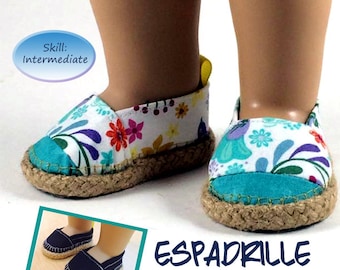 18 Inch Doll Espadrille Shoes Sewing Pattern (PDF Pattern)